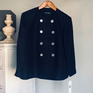 Chic Linen Jacket in Navy Blue